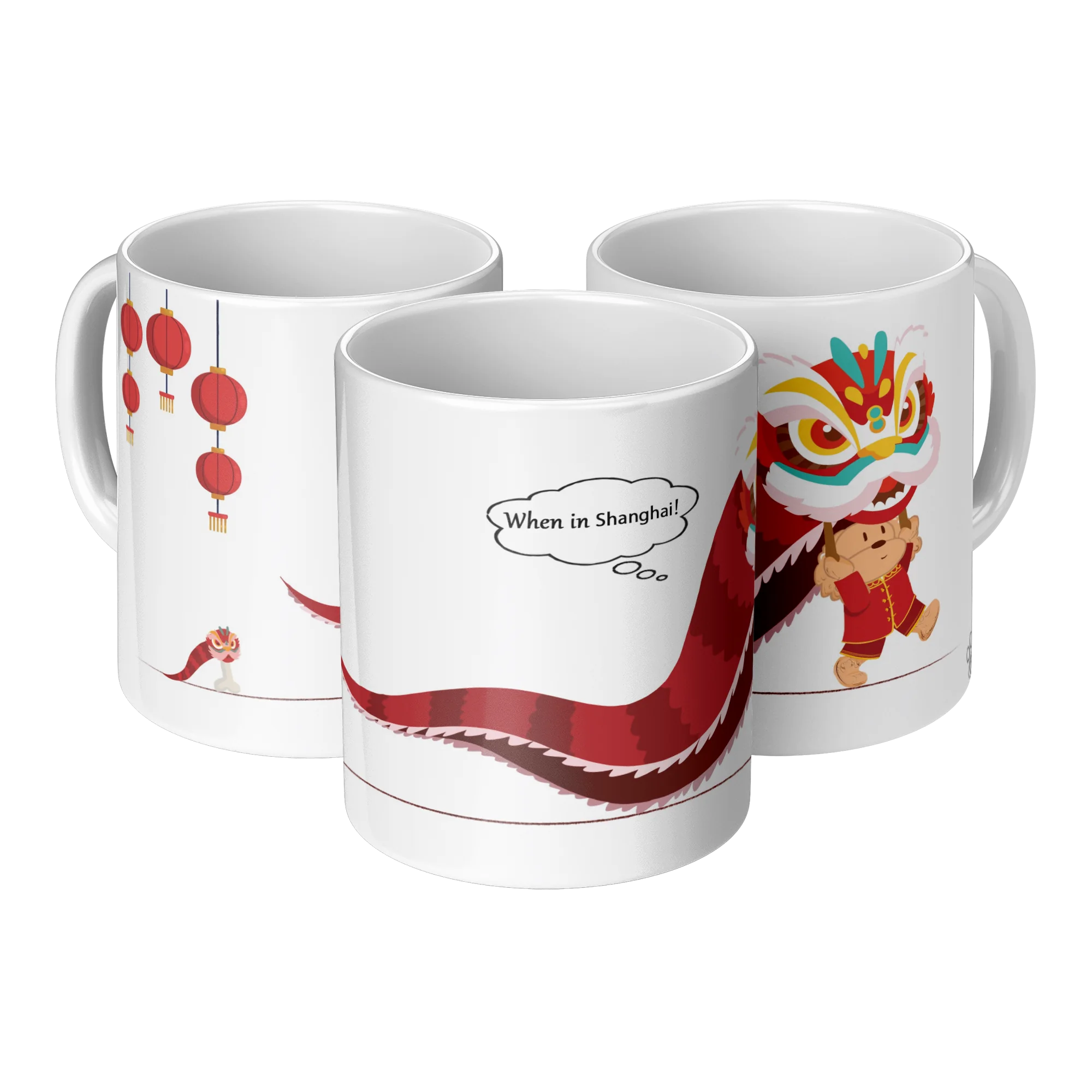 Shanghai ceramic coffee mug, original 11 oz product view 1