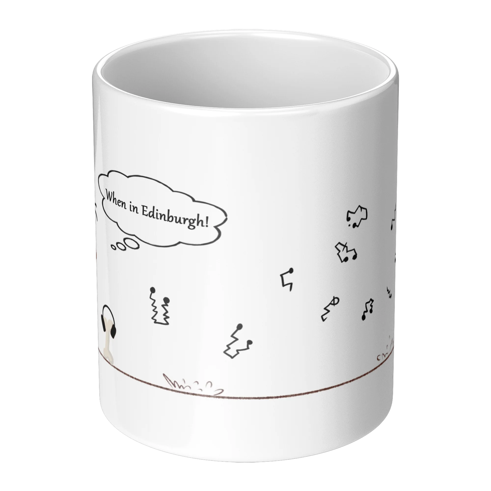 Edinburgh ceramic coffee mug, original 11 oz product view 2