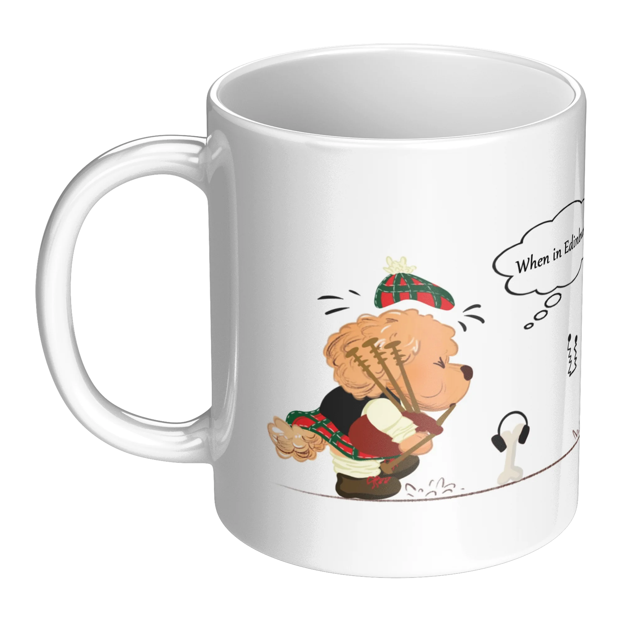Edinburgh ceramic coffee mug, original 11 oz product view 3