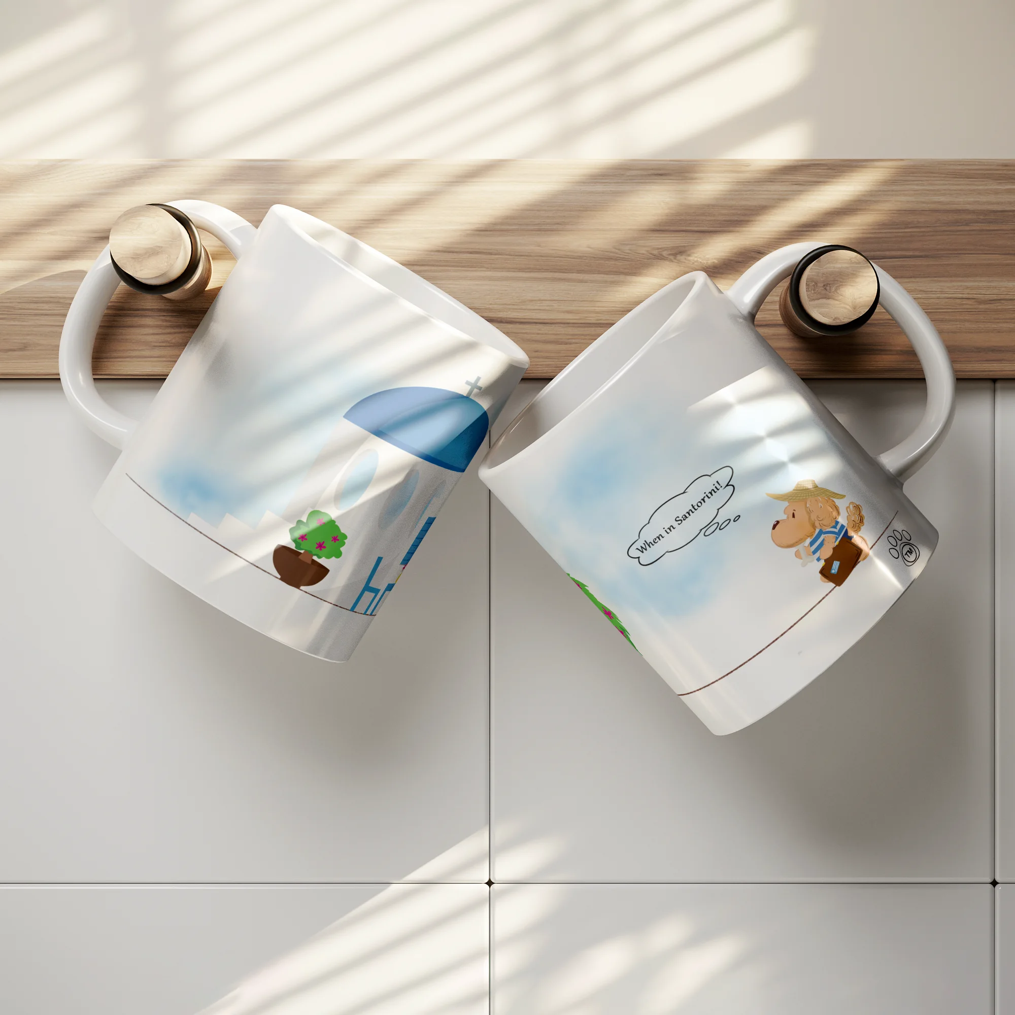 When in Santorini Ceramic Coffee Mug – Travel Gift (11 oz) - Image 5
