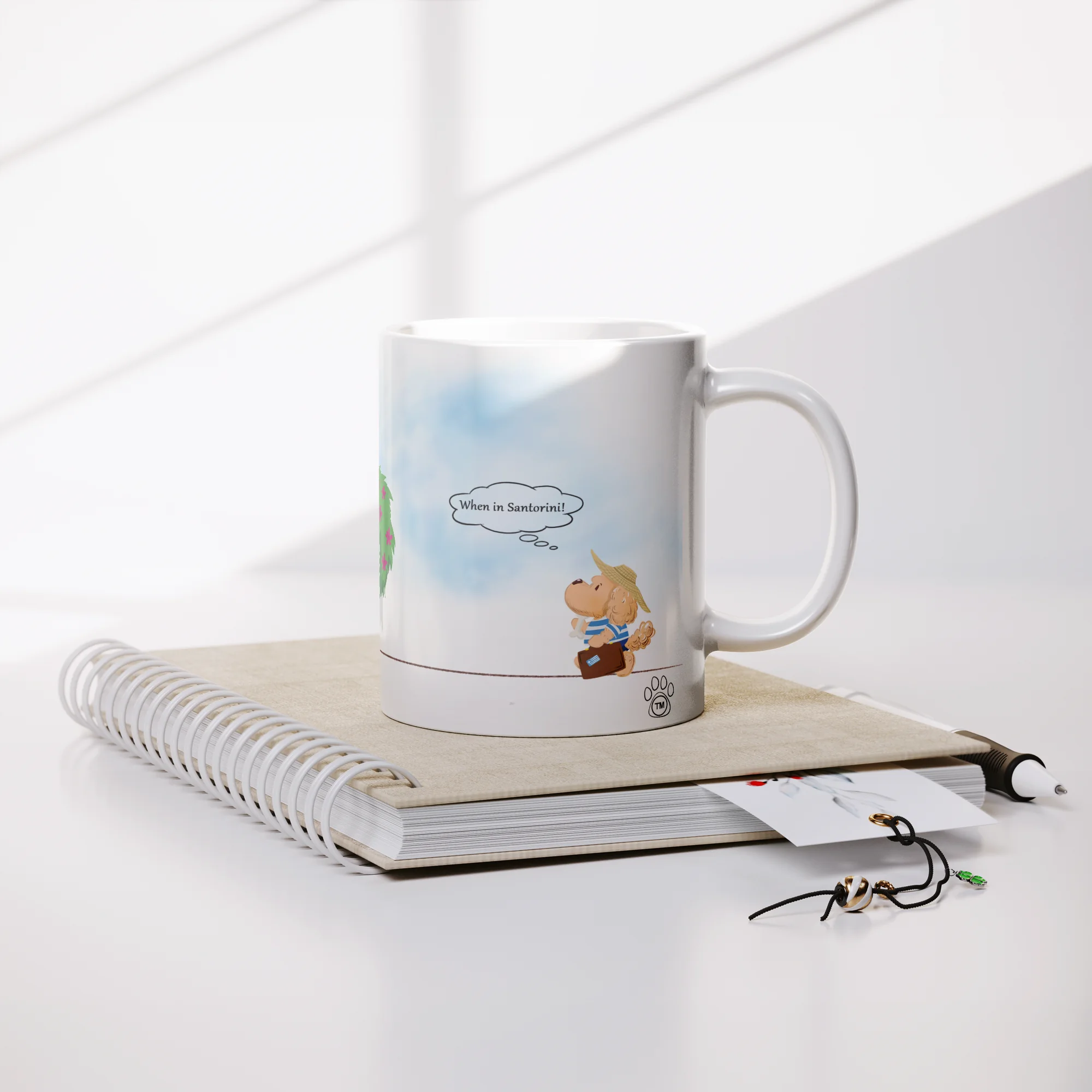 When in Santorini Ceramic Coffee Mug – Travel Gift (11 oz) - Image 6