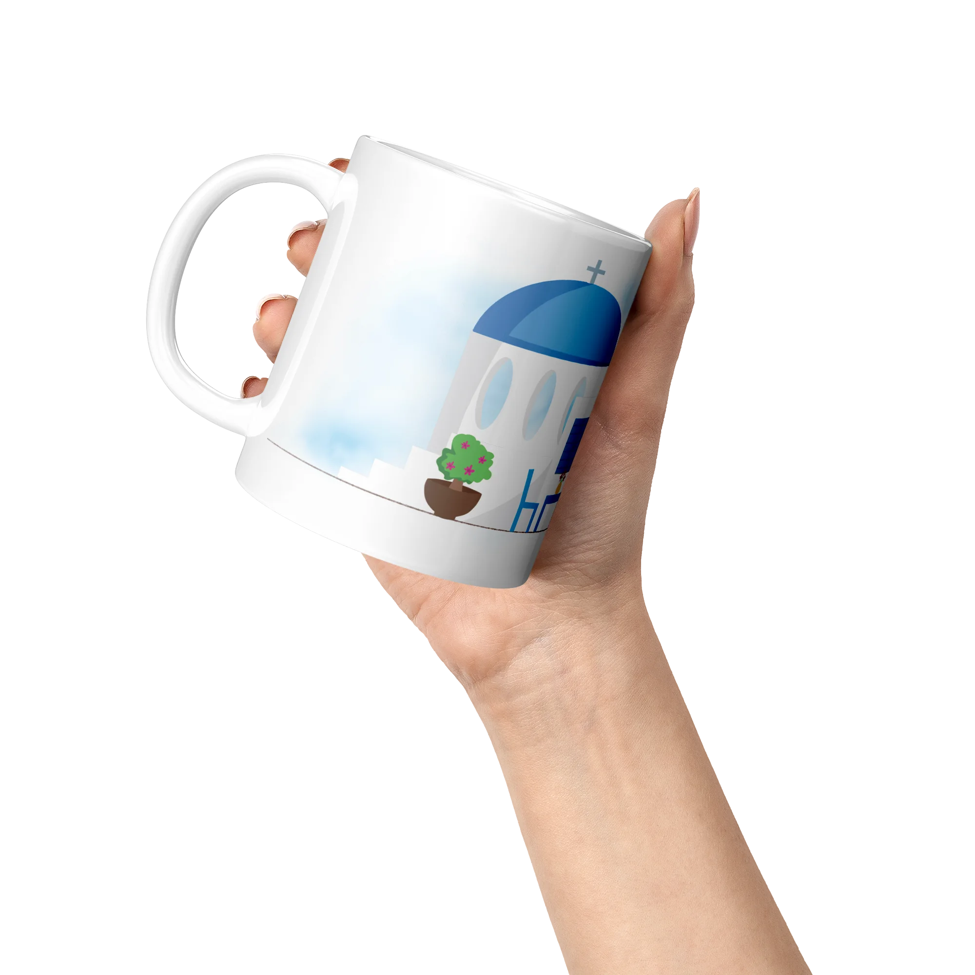 When in Santorini Ceramic Coffee Mug – Travel Gift (11 oz) - Image 8