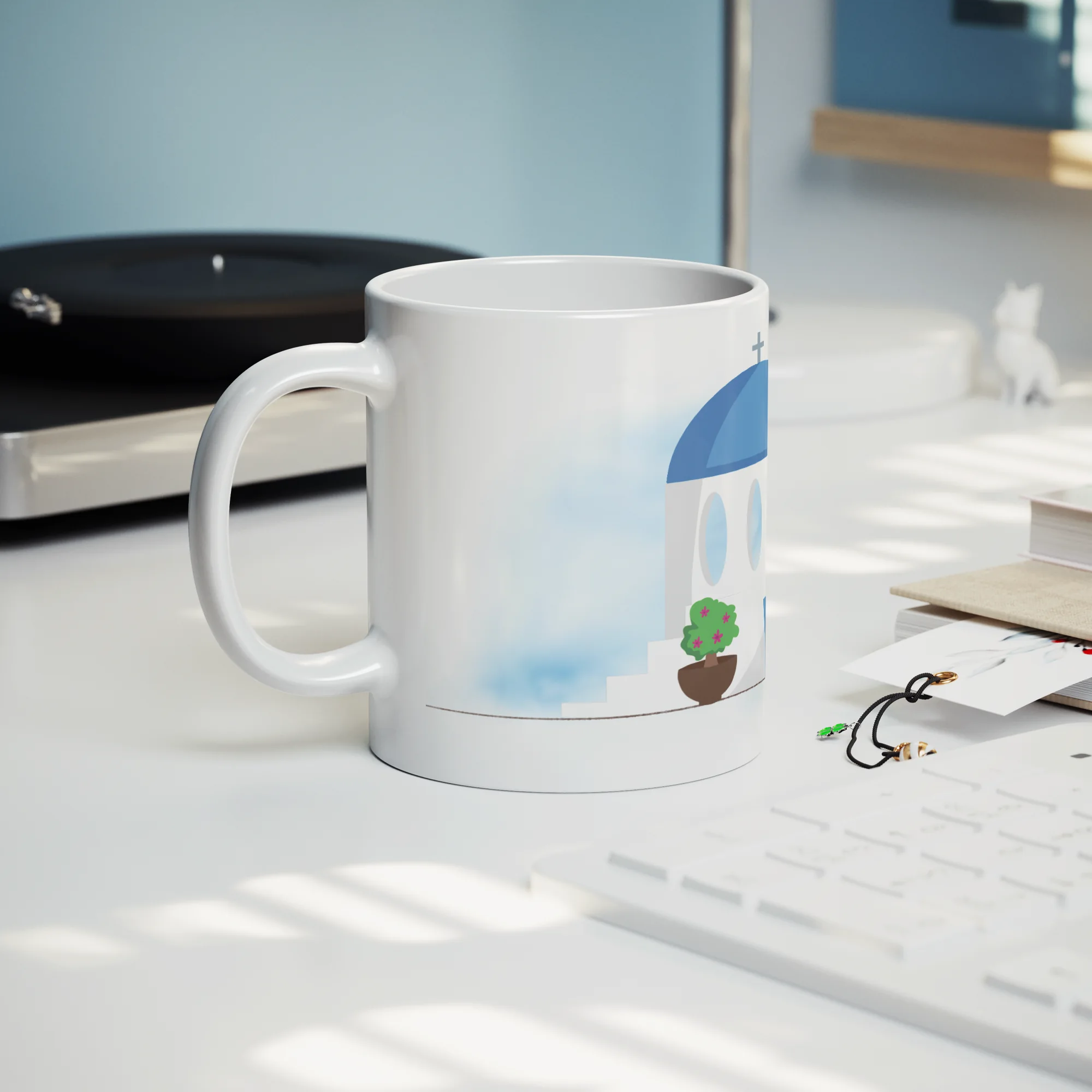 When in Santorini Ceramic Coffee Mug – Travel Gift (11 oz) - Image 9
