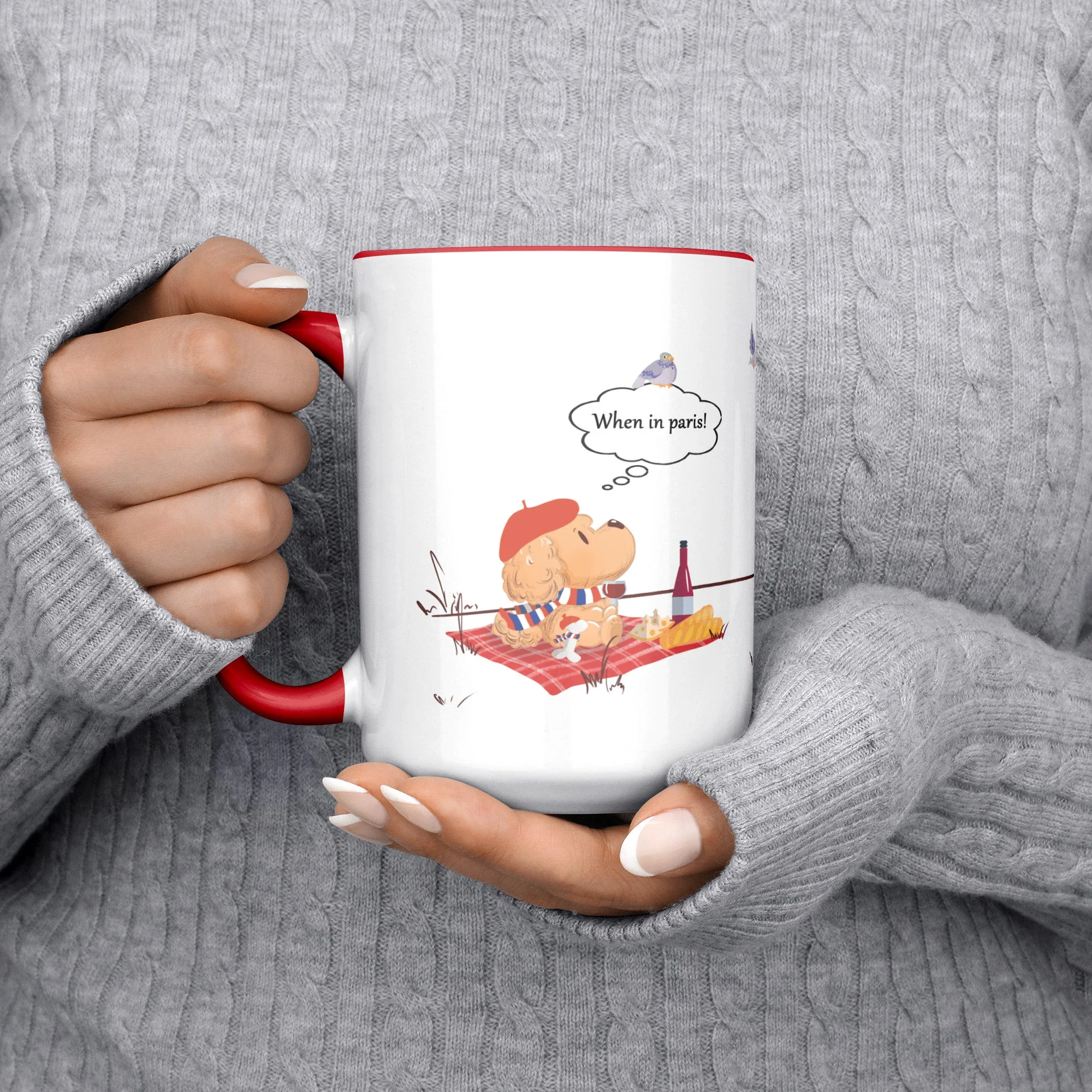 Paris accent coffee mug, original 15 oz product view 2
