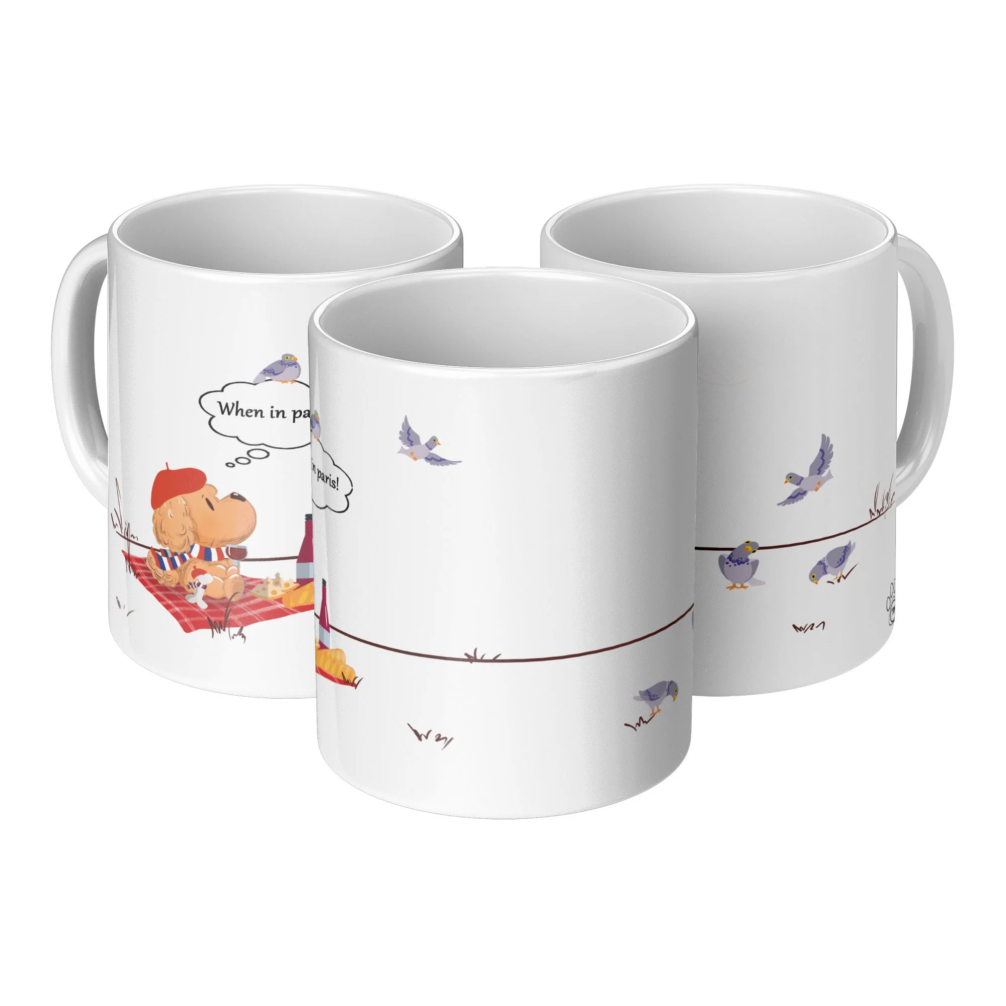 Paris ceramic coffee mug, original 11 oz product view 1