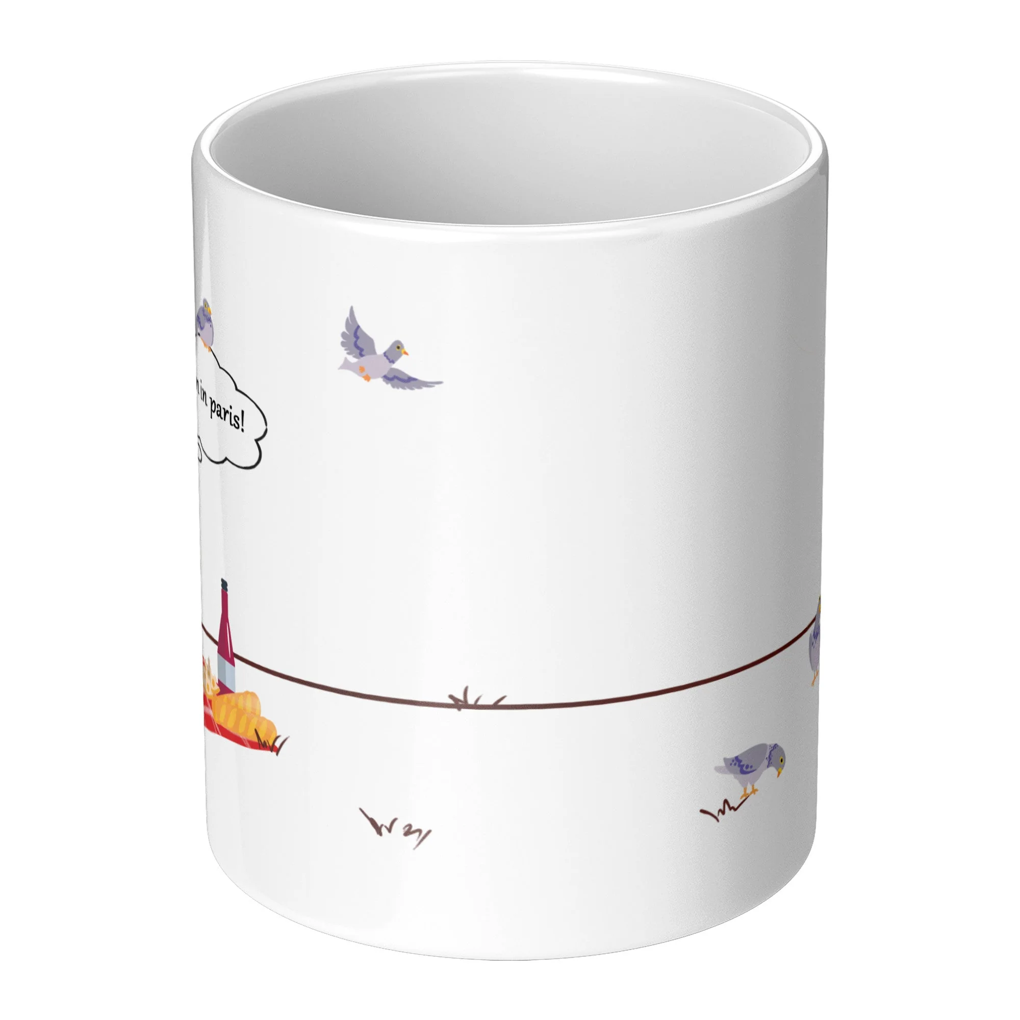Paris ceramic coffee mug, original 11 oz product view 2