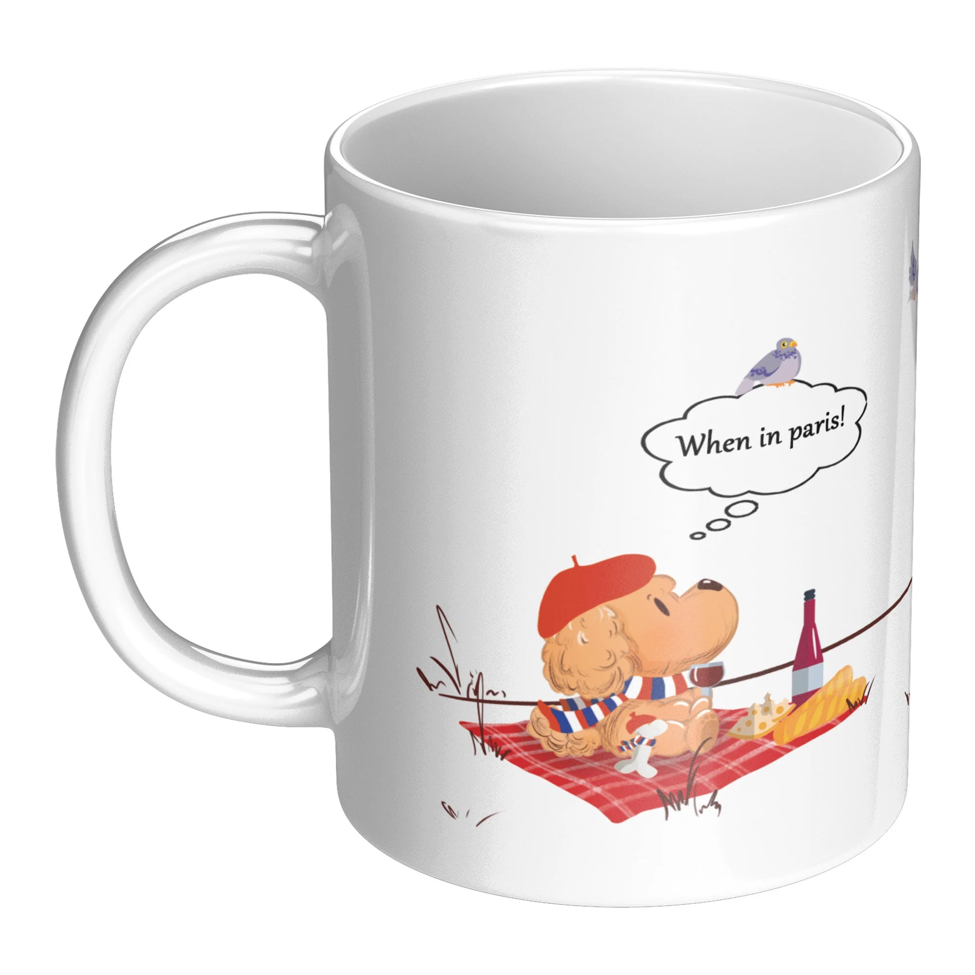Paris ceramic coffee mug, original 11 oz product view 3