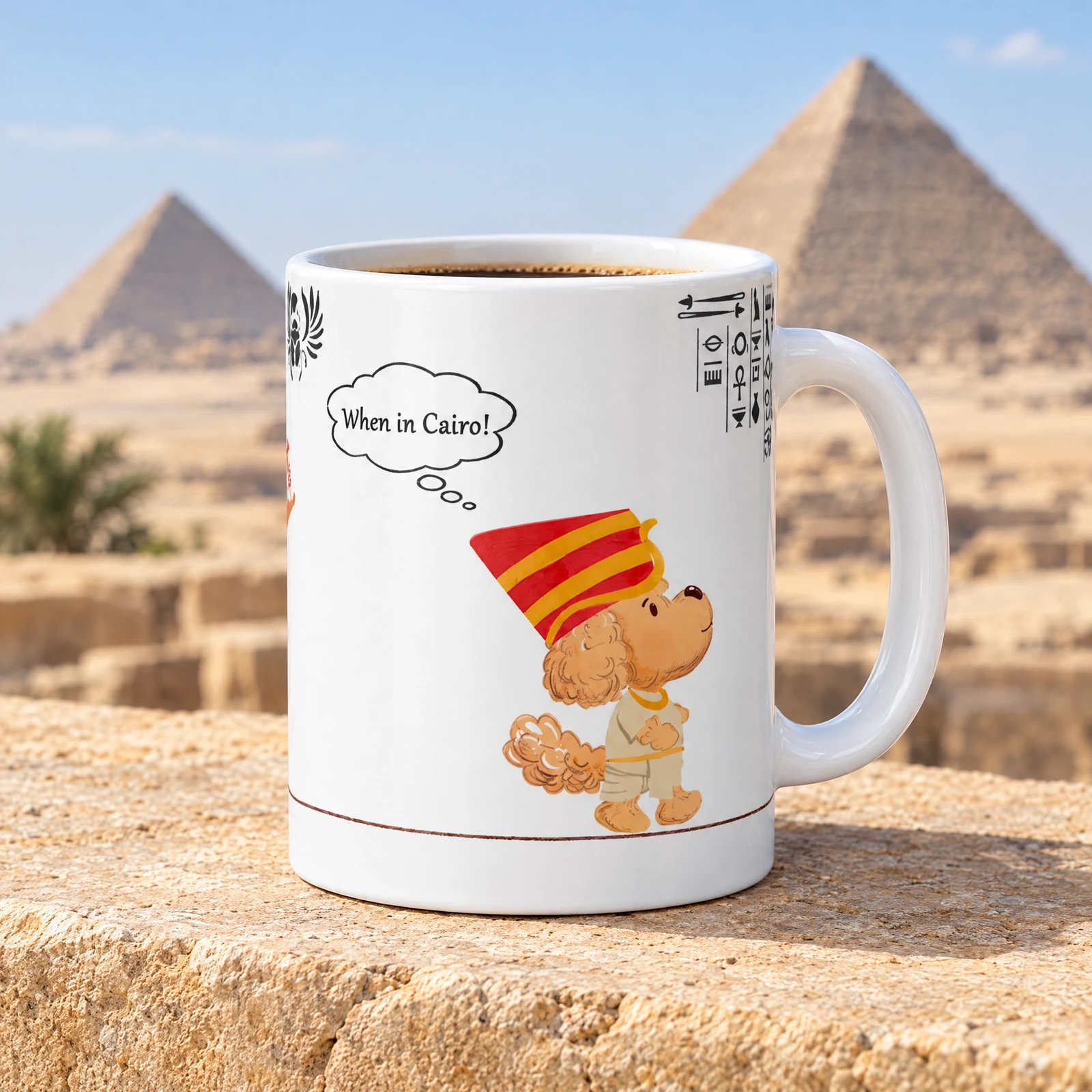 Cairo ceramic coffee mug, lifestyle photograph
